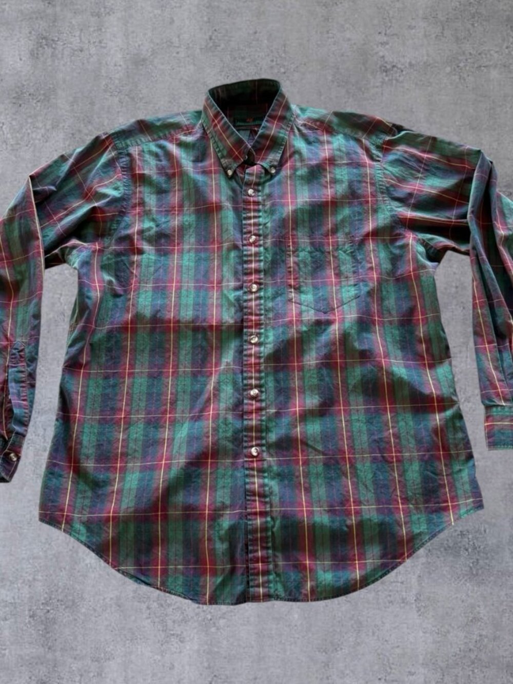 VTG 80s Abercrombie Fitch Shirt Mens XL Plaid Button Down British Hong Kong